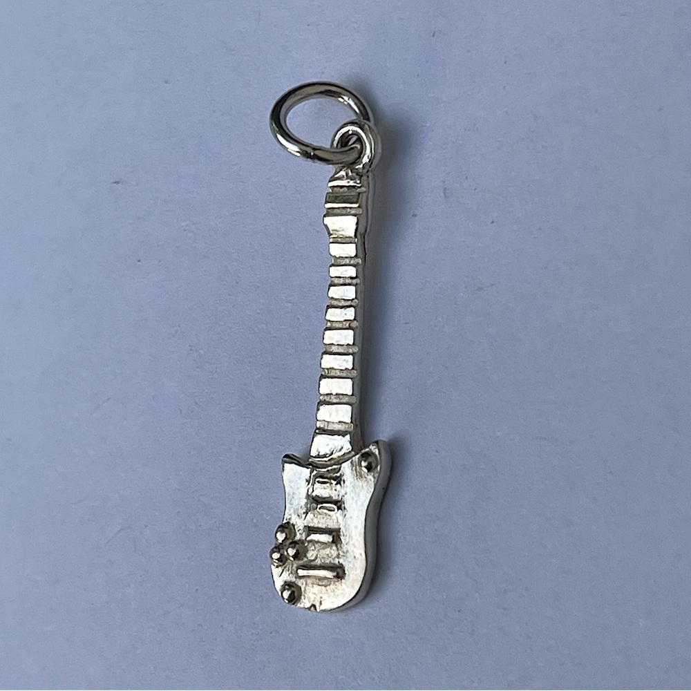 Sterling Silver, Unisex Guitar Pendant
